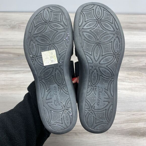 Skechers Pier Lite Hands Free Slip Ins Black Sling Back Straps Womens Size 7 - Picture 7 of 9